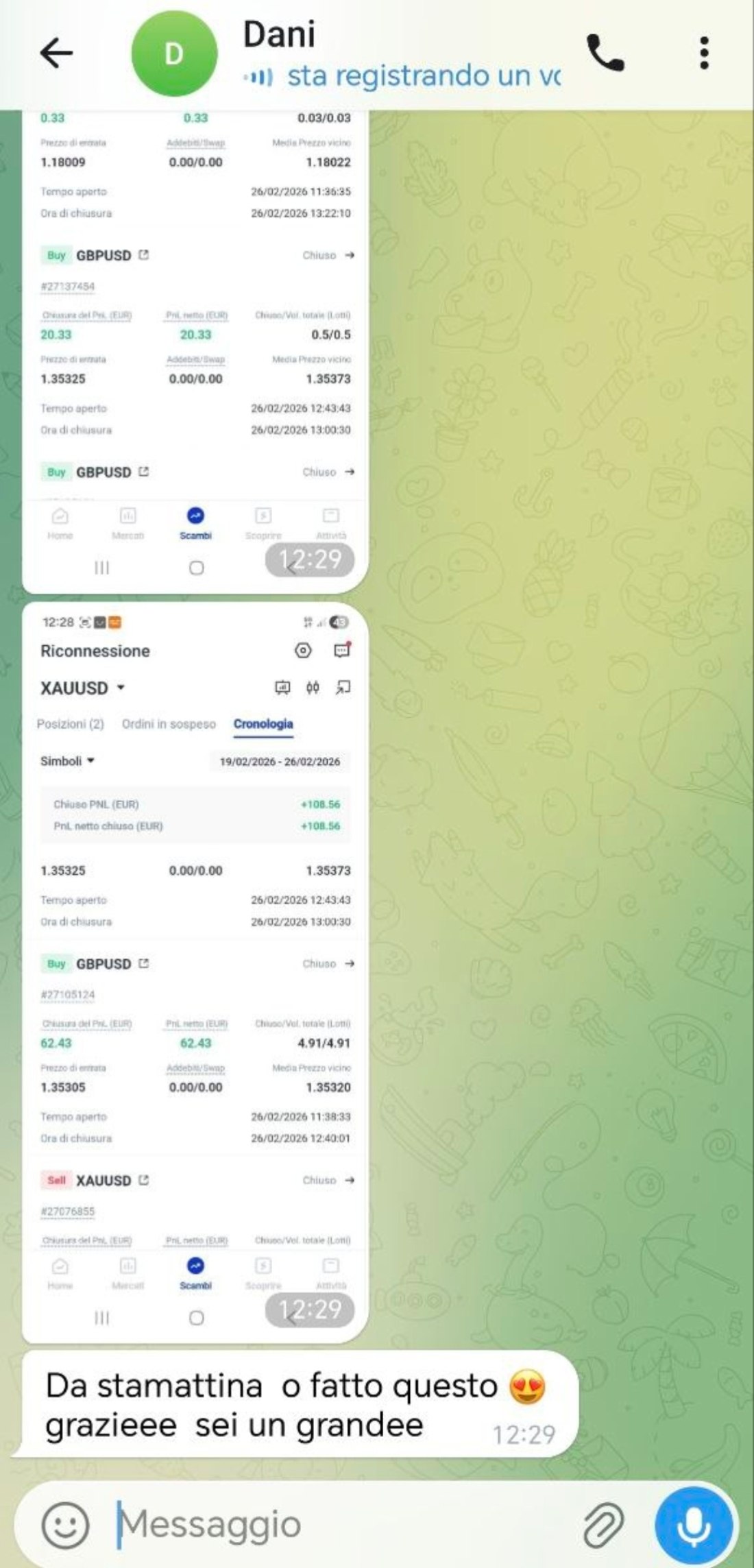 Screenshot risultato community Matteo de Cristofaro